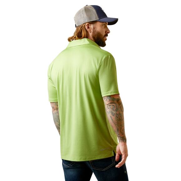 Ariat Men's Medium Charger 2.0 Fitted Short Sleeve Polo Shirt Kiwi Green - Picture 3 of 3